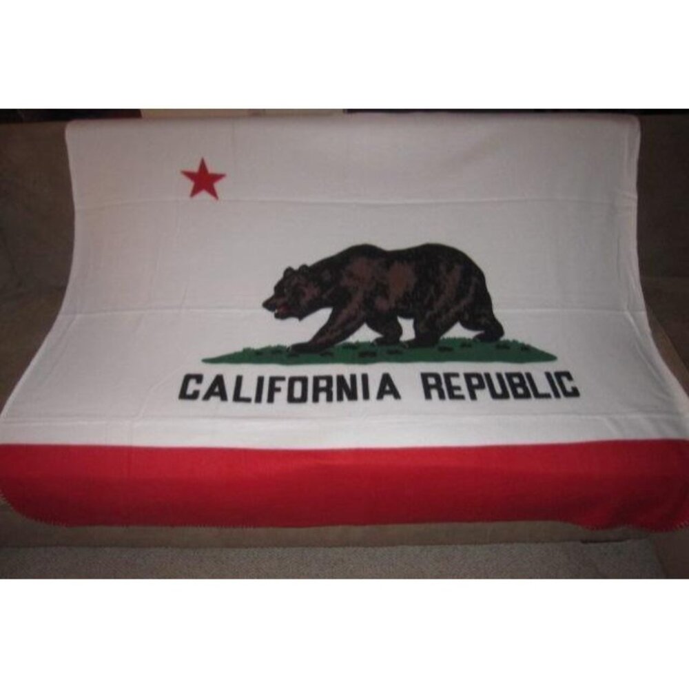 New State of California Republic Flag Fleece Throw Gift Blanket Soft Warm NIP